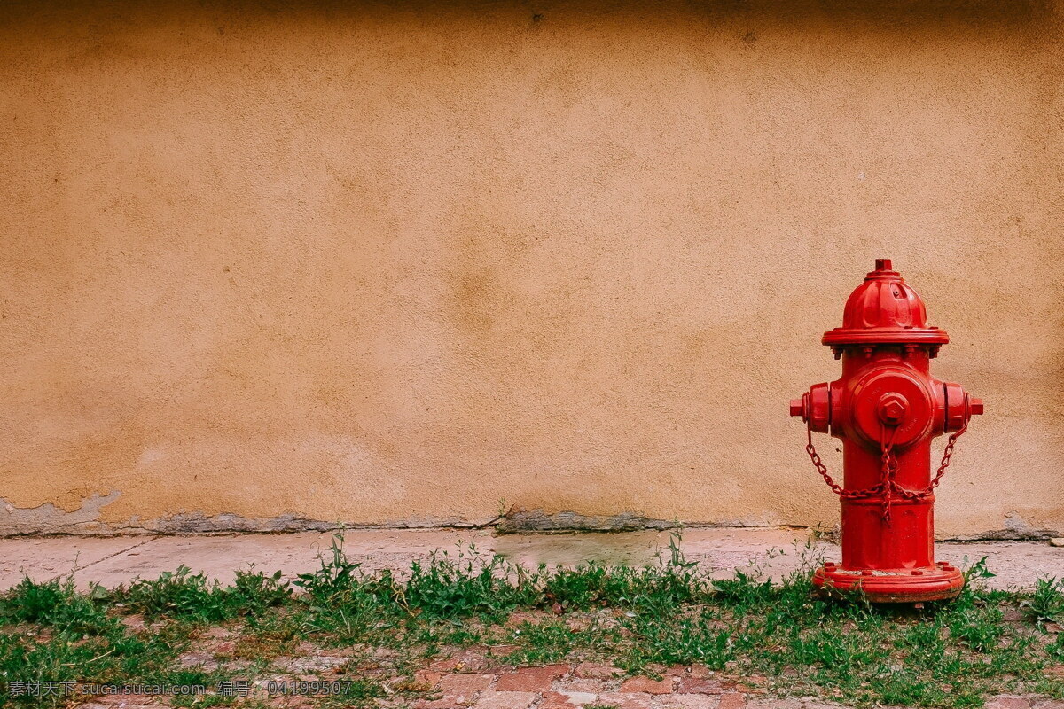 公园 红色 消防栓 高清 消火栓 墙壁 灭火装置 消防设施 消防