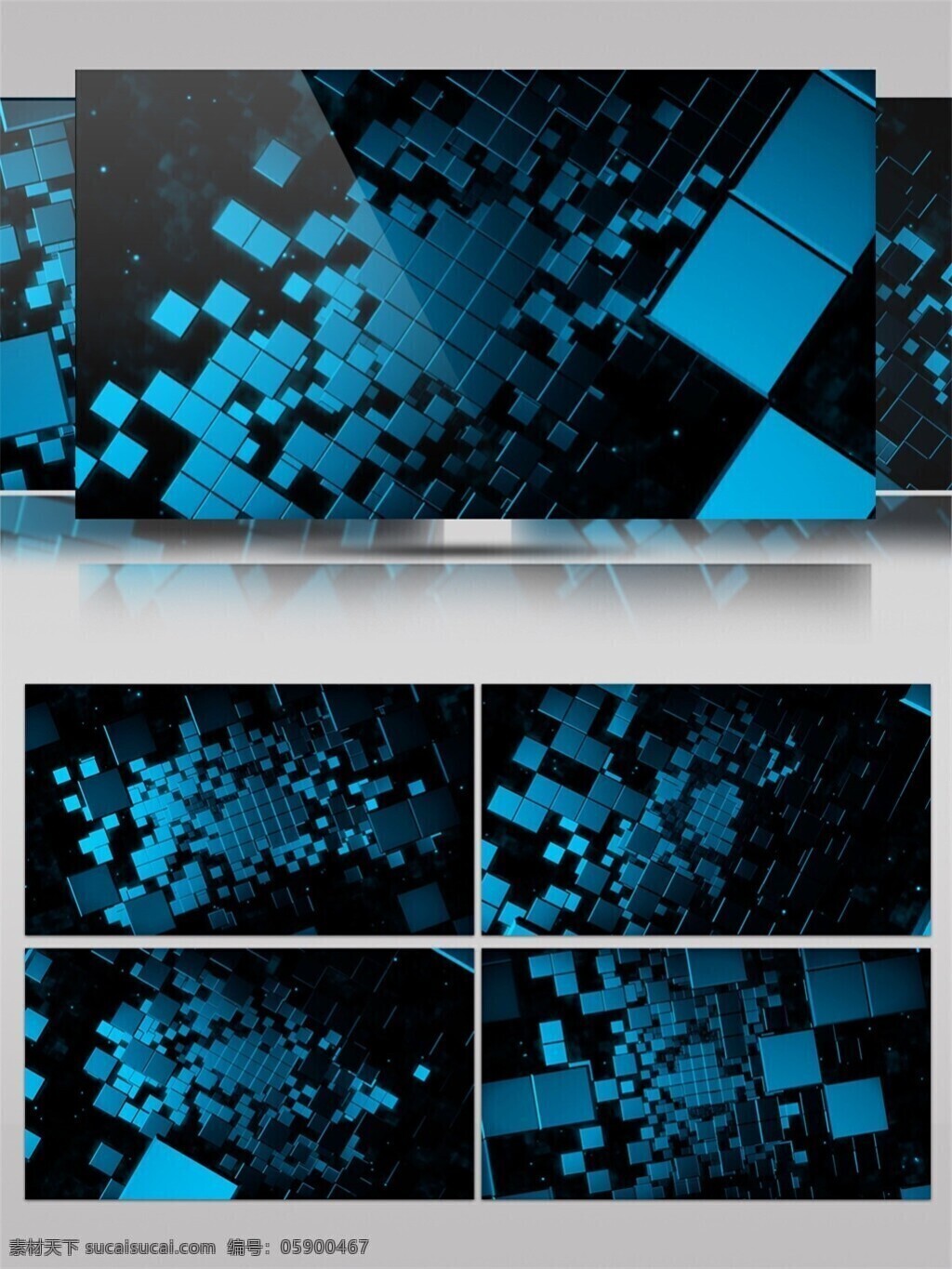 蓝色 密集 正方形 高清 视频 动态视频素材 科技感 科技蓝色 视频素材