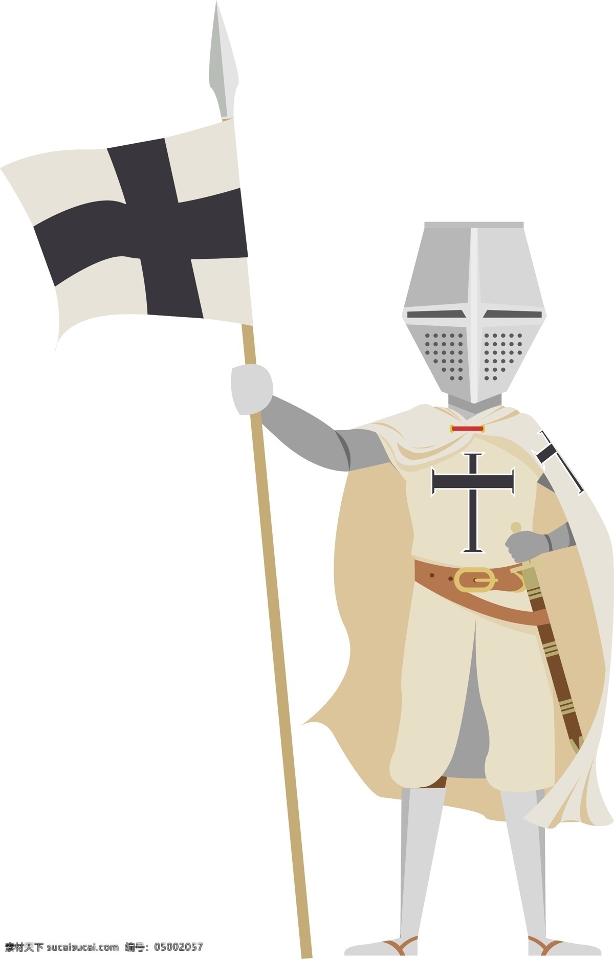 欧洲 十字军 骑士 服装 盔甲 卡通 人物 卡通人物 矢量