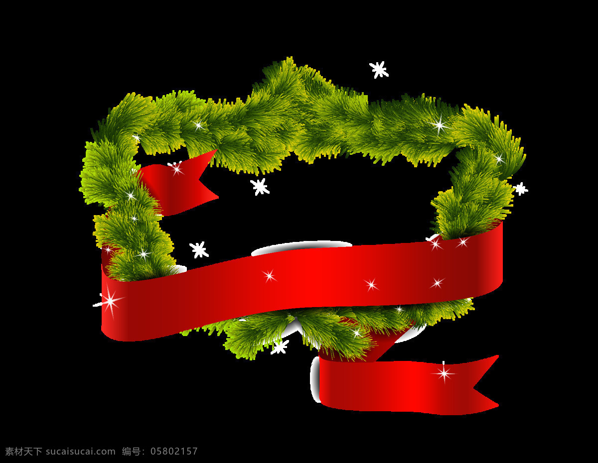 矢量 红色 丝带 圣诞 树枝 元素 清新 红色丝带 圣诞树枝 圣诞节 ai元素 免扣元素