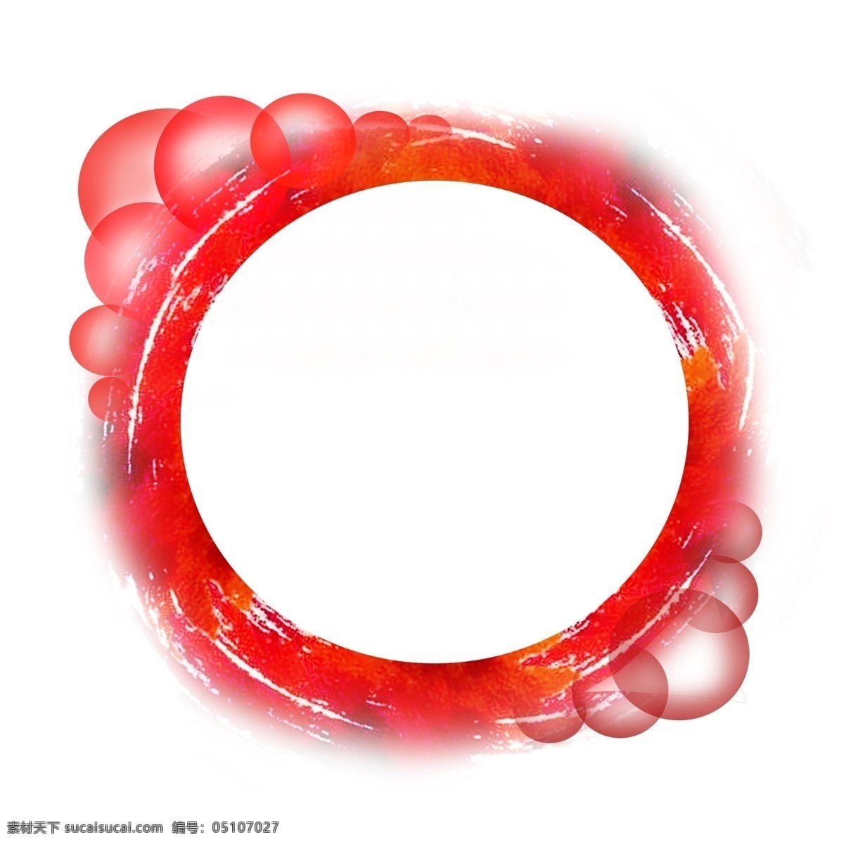 红色 水墨 气泡 效果 边框 圆形 渐变 中国风 效果边框 简约风