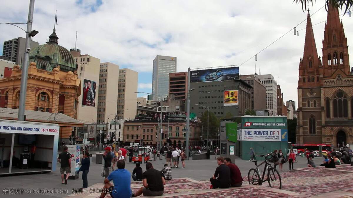 墨尔本 联邦 广场 人 城镇和城市 城市 澳大利亚 广告 建筑 商业 区 中心的 中心 镇 城市的