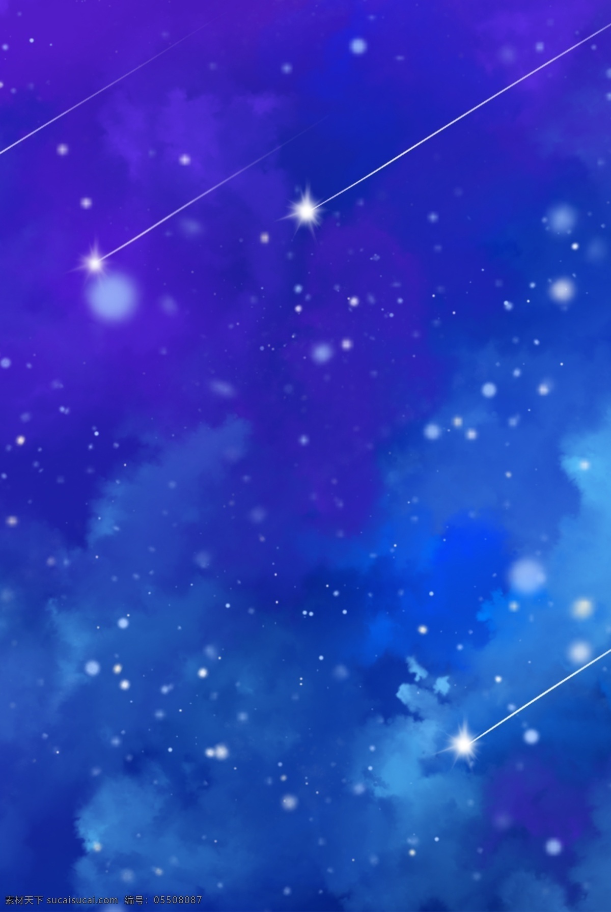唯美 卡 通风 蓝色 星空 夜空 背景 海报 卡通 星辰 星云 景色 风景 夜晚 晚上 星 星星 星光 流星 风光