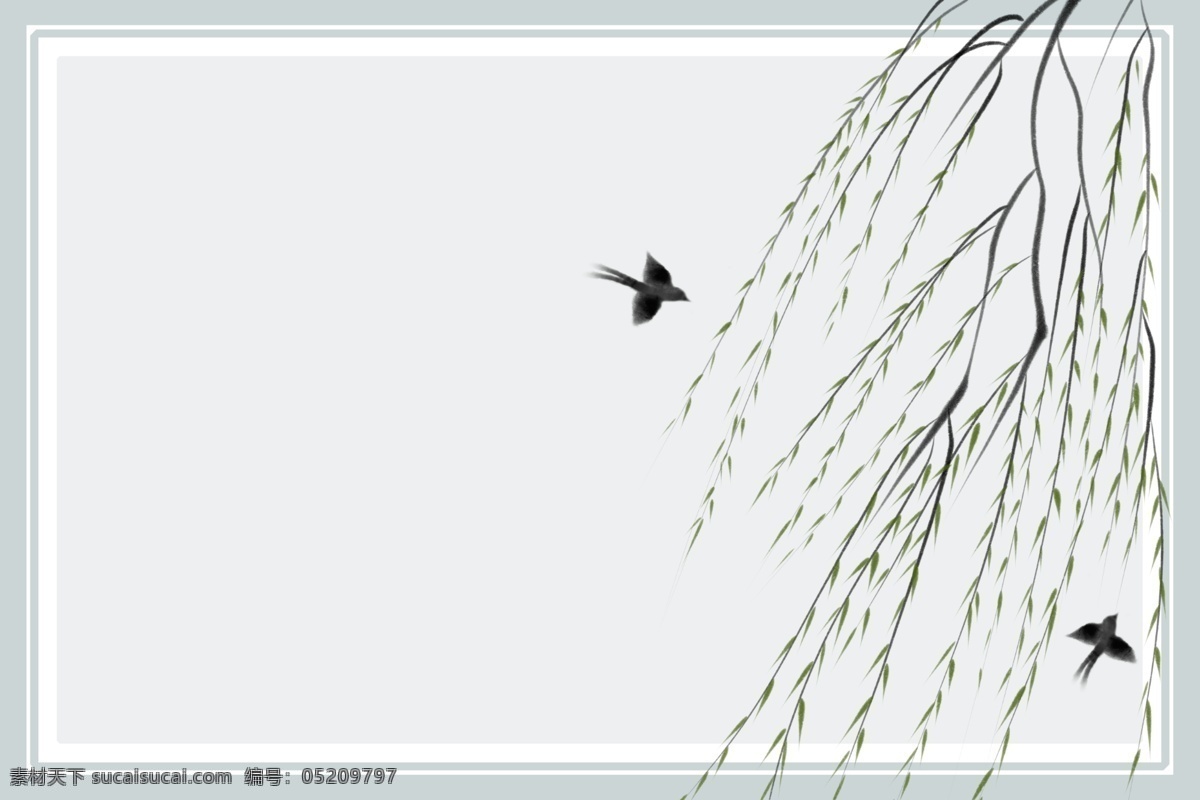 小清 新柳 树 海报 背景 广告背景 背景素材 卡通背景 手绘背景 植物 插画背景 psd背景 柳树 燕子