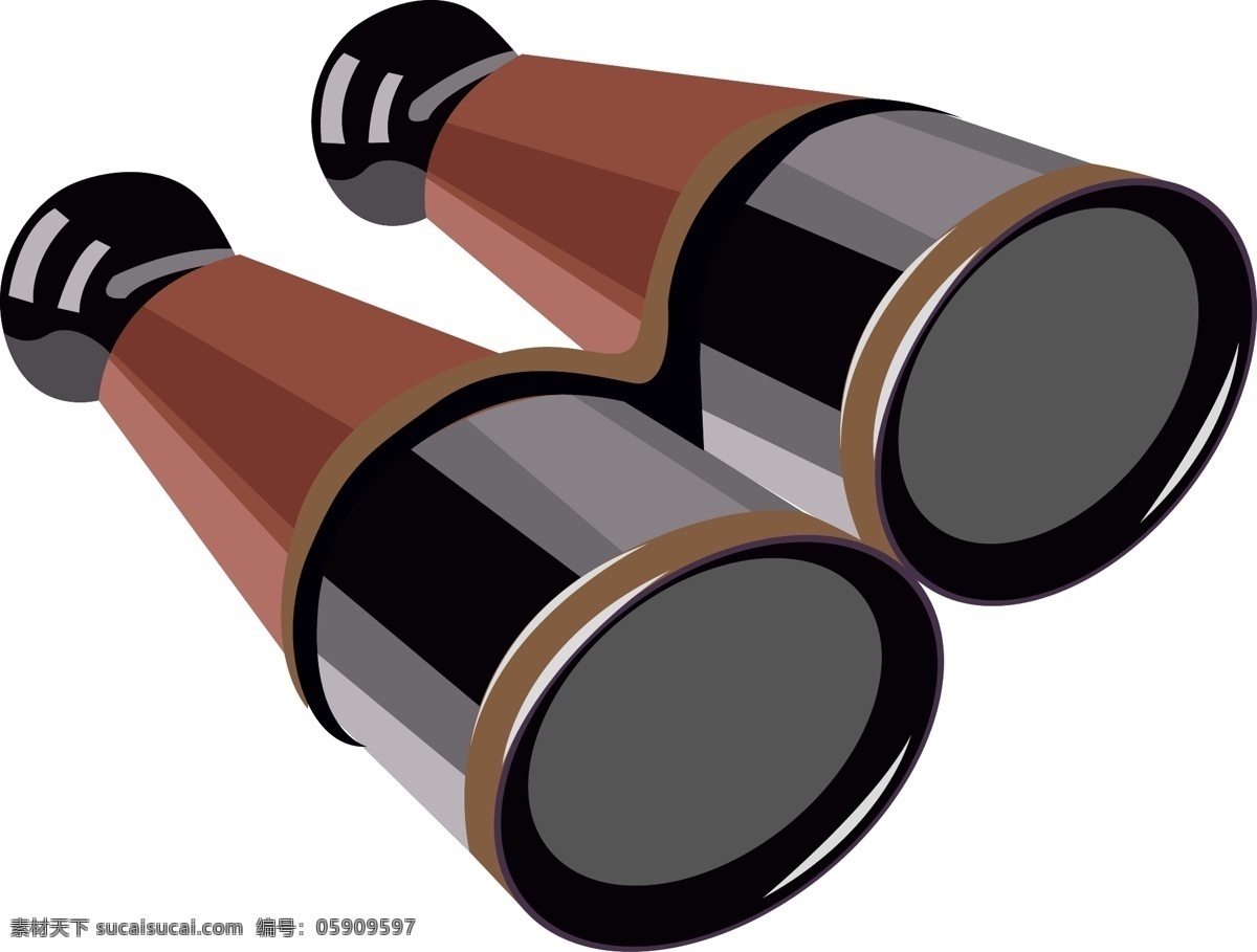 棕色 望远镜 插画 卡通插画 天文望远镜 棕色的望远镜 黑色的望远镜 手绘 创意