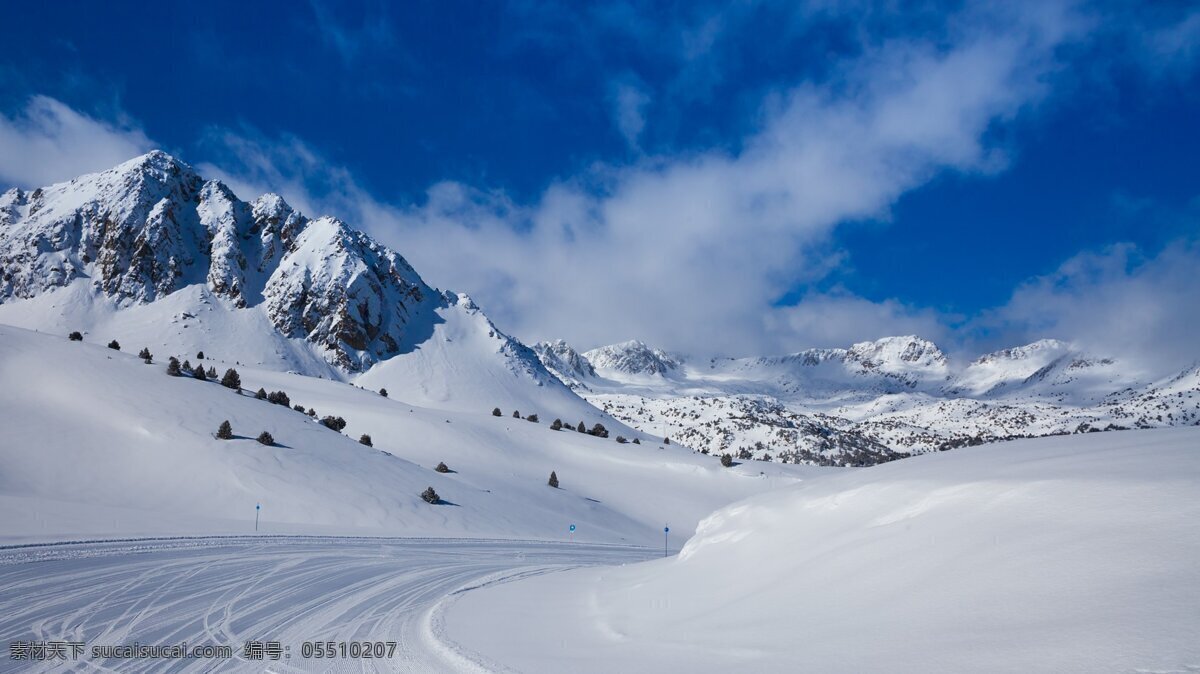 雪山 风景 大雪 天空 云彩 自然景观 自然风景