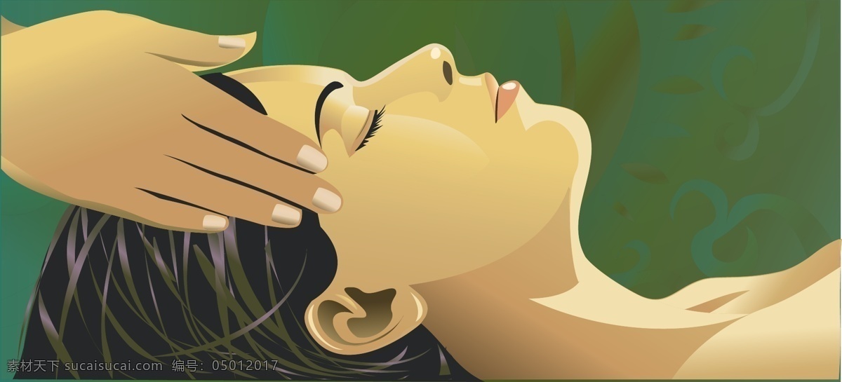 东方 spa 美容 矢量女人 矢量人物 东方spa 矢量图