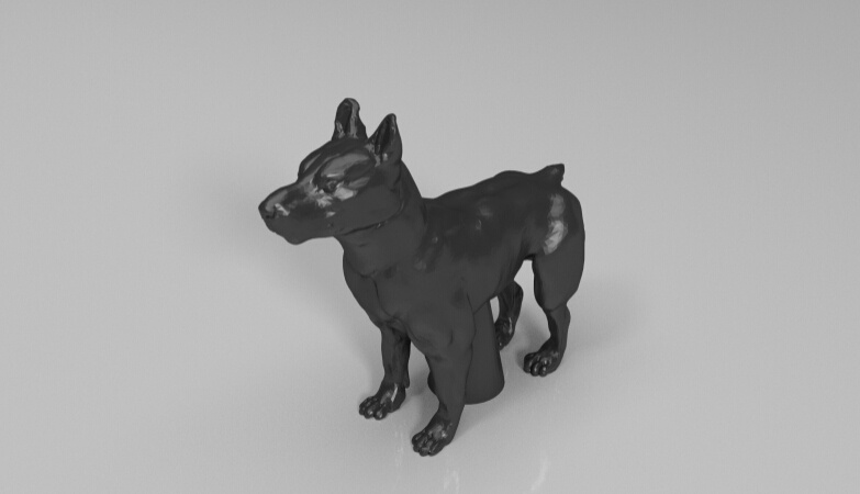 狼狗 3d 打印 模型 模型素材 3d模型 3d模型素材 3d效果 3d素材 3d打印 打印效果 stl 灰色