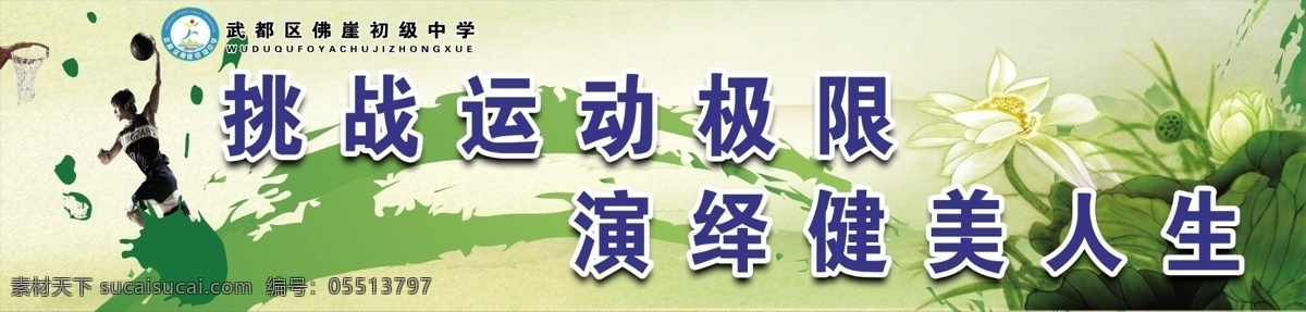 校园 体育 展板 底 图 未 分层 校园体育展板 体育运动 健康 极限 中学 校园文化 体育展板 荷花 中国风 源文件