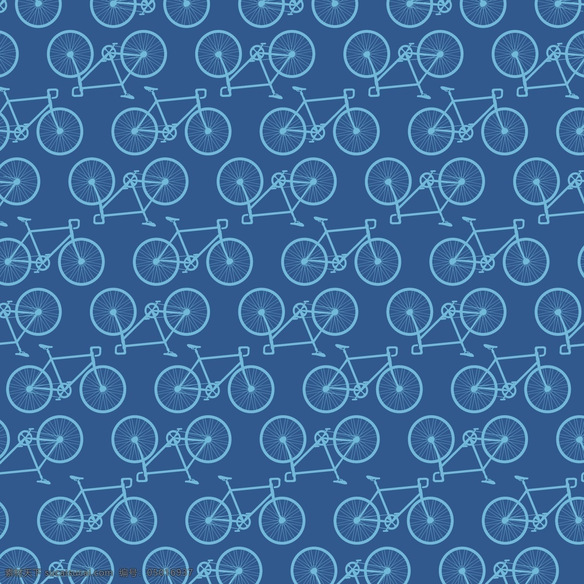 蓝色单车 无缝背景 矢量素材 自行车 蓝色 单车 矢量图 eps格式