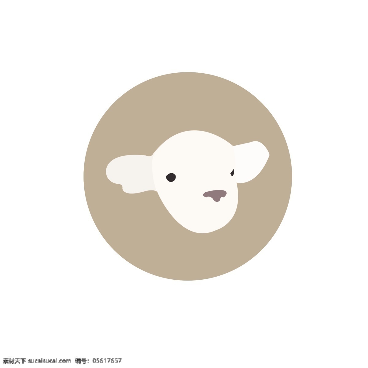 可爱 羊头 装饰 图标 矢量图案 卡通有趣 扁平化 小羊羔 装饰图
