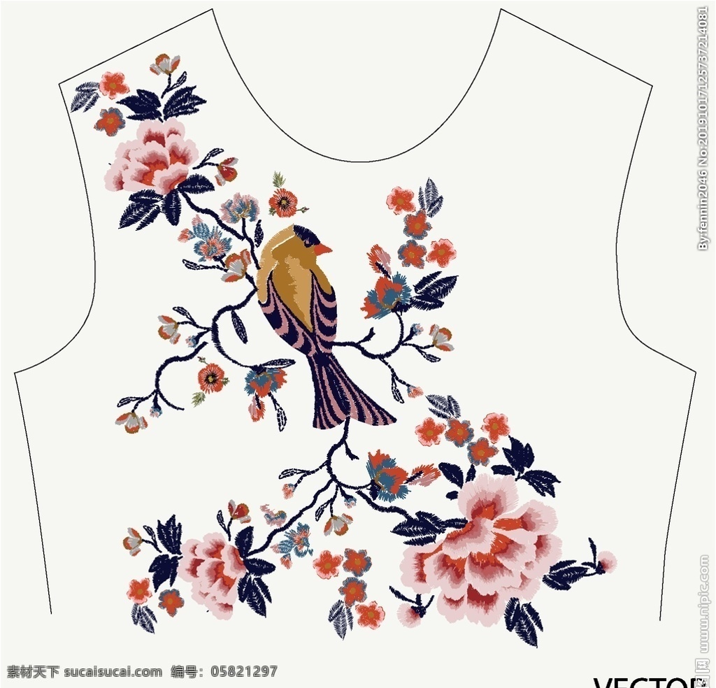 潮 牌 花纹 图案 奢侈品 潮牌 服装 布料 印刷 刺绣 仙鹤 龙 动物 背景 矢量 花朵 植物 精美 创意 装饰 文化艺术