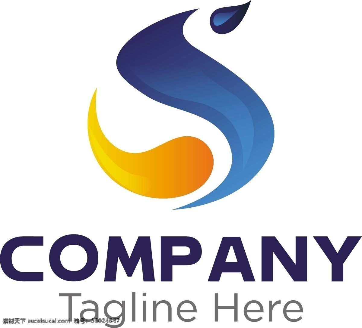 蓝色 黄色 抽象 水滴 状 图标 字母 s 公司logo logo模板 商标 logo