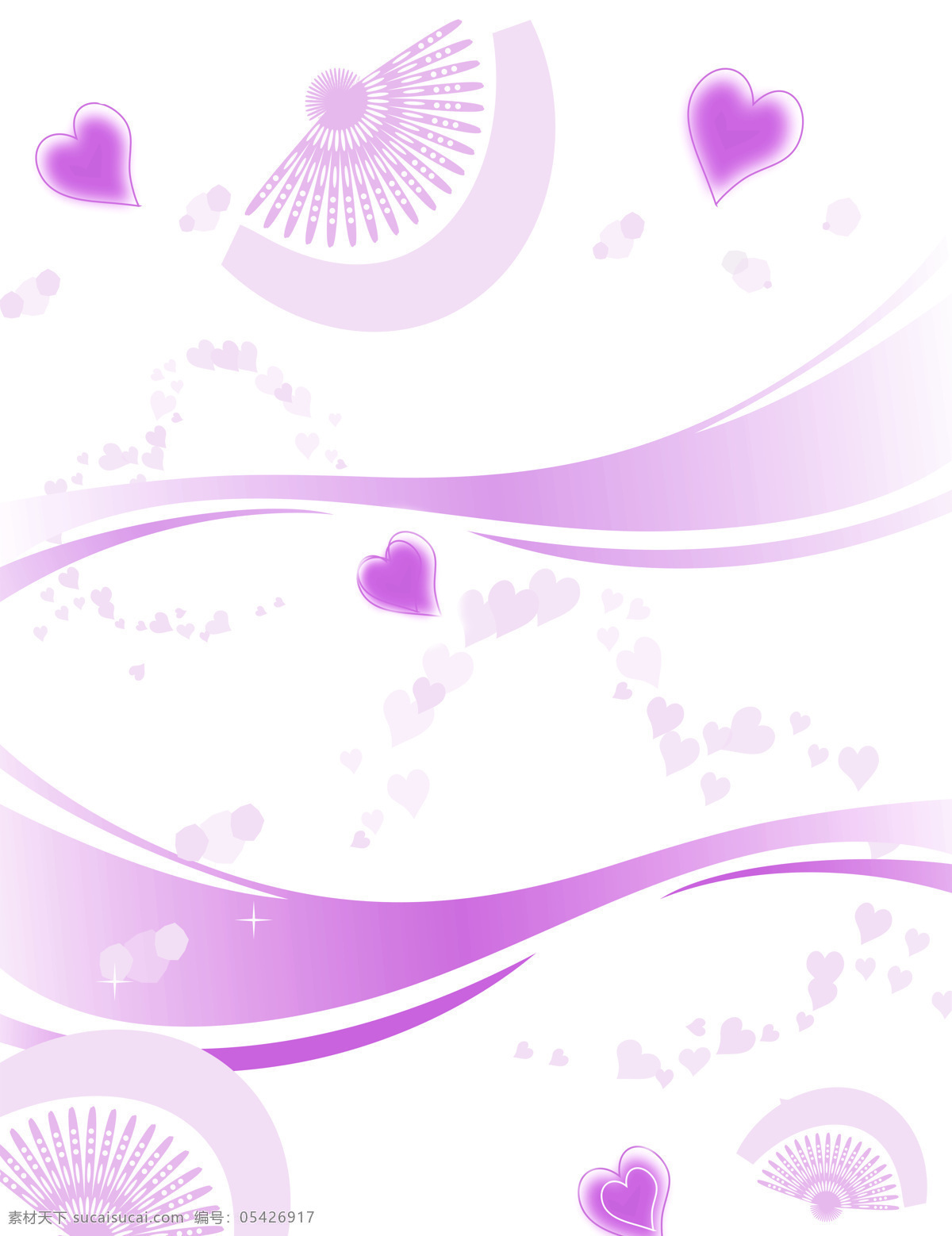 爱 扇 室内 移门 创意 画 移门画 爱心 扇子 紫色 效果图