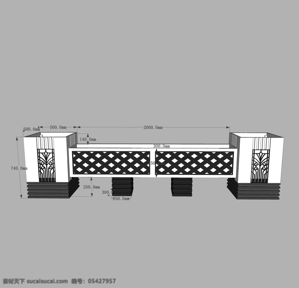 九竹道路花箱 道路 花箱 护栏 进博会 国家会展中心 市政 园林 景观 pvc 环境设计 景观设计