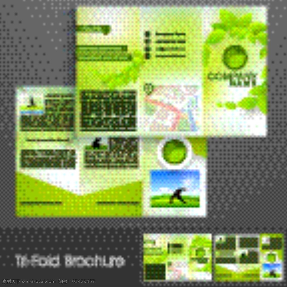 精美 三 折页 矢量 宣传单 模板 创意 传单 dm单设计 版式 海报 背景 公司 形象 企业形象 画册 画册设计 画册版式 绿色