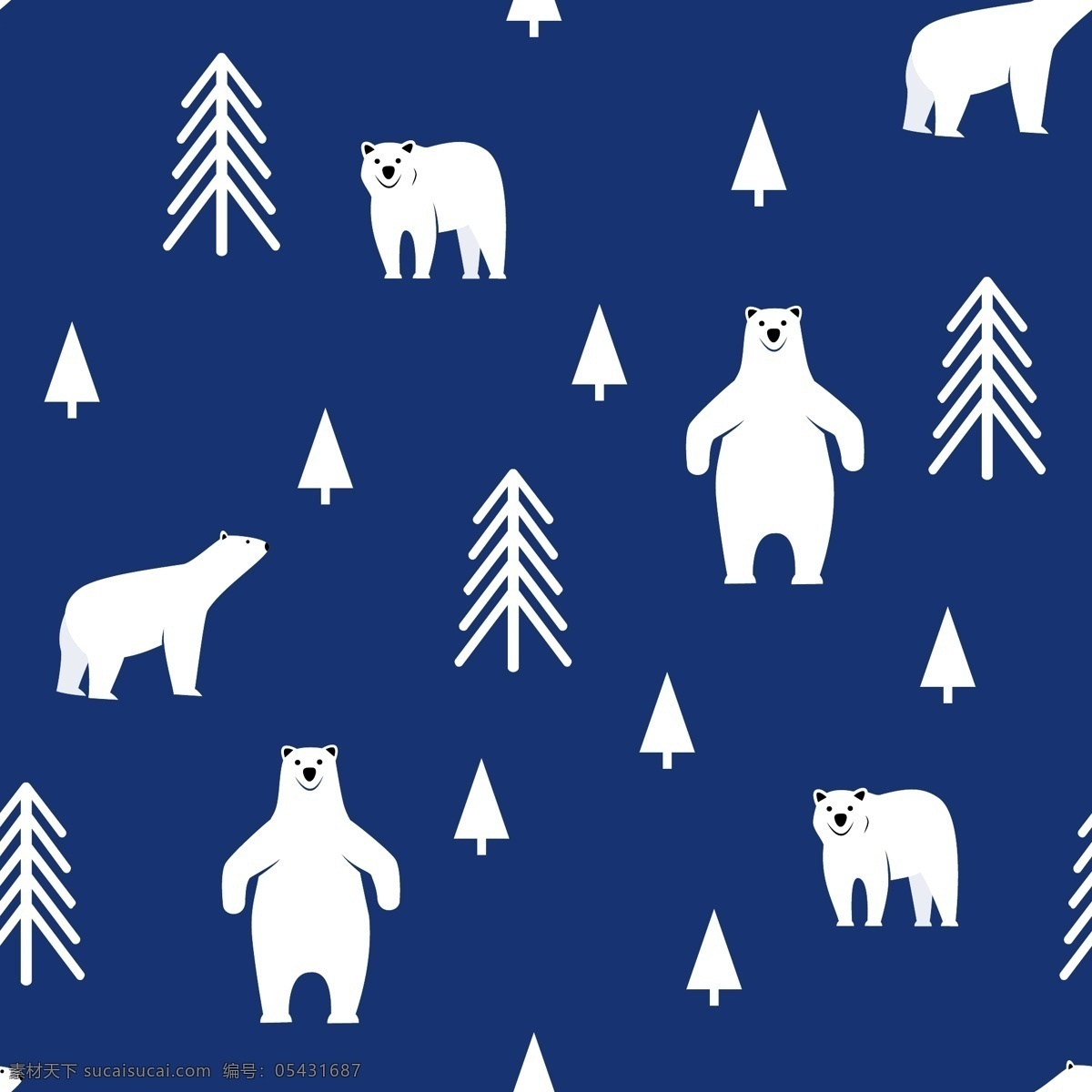 藍 色 北 極 熊 紋 理 重 複 底 圖 藍色 北極熊 紋理重複底圖