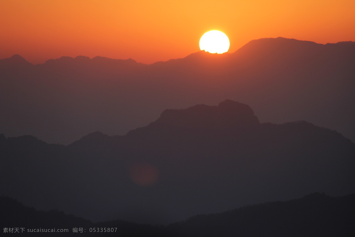曙光 华山日出 山上日出 初升的太阳 旭日东升 一轮红日 摄影作品 自然景观 山水风景
