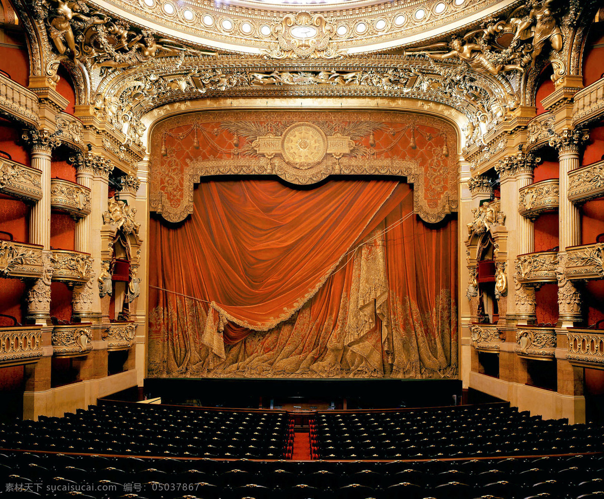 巴黎歌剧院 金碧辉煌 舞台 华贵 贵族 欧式 建筑图库 室内摄影 建筑园林