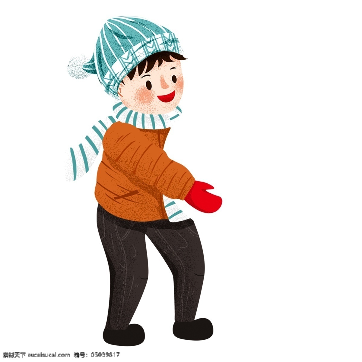 可爱 小 男孩 滚雪球 小男孩 png素材 透明素材 免扣素材