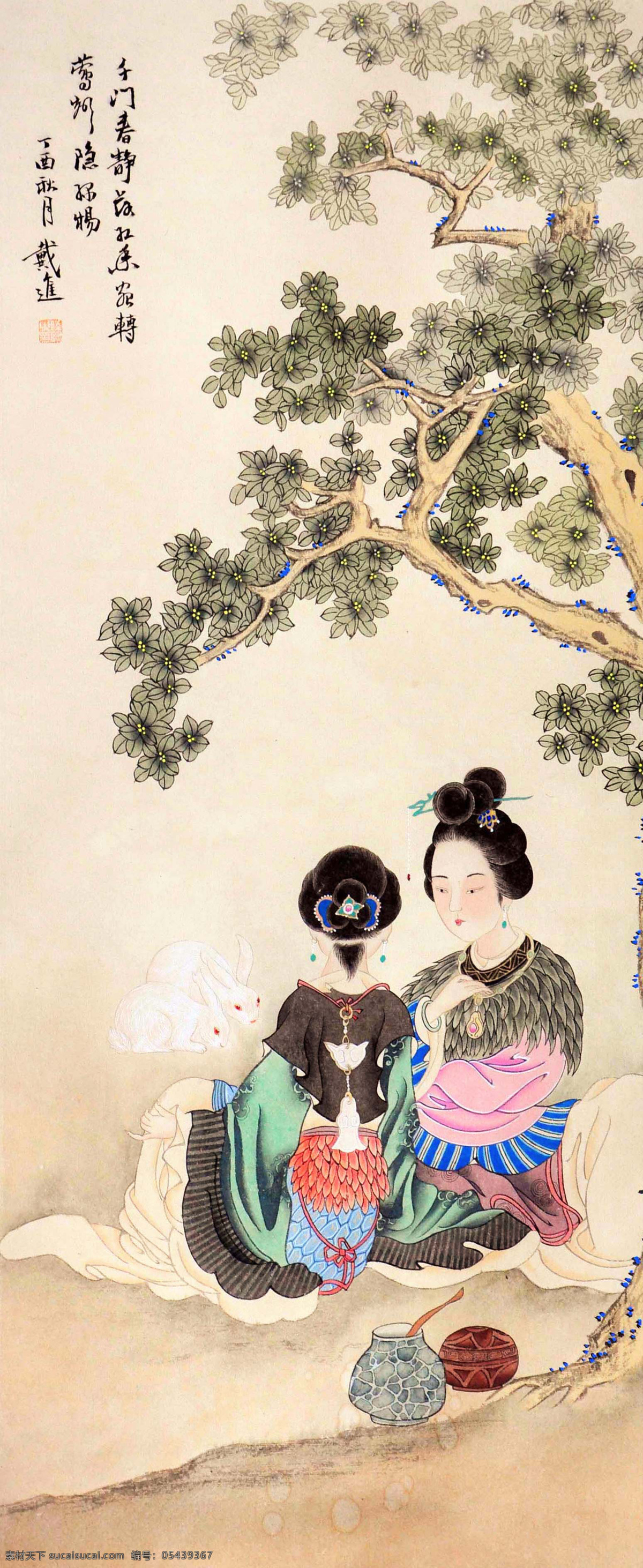 戴进 人妇 人物 国画 中国画 传统画 名家 绘画 文化艺术 绘画书法
