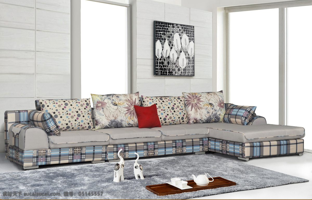 高清 时尚 布艺沙发 地毯 画框 饰品 休闲 家居装饰素材