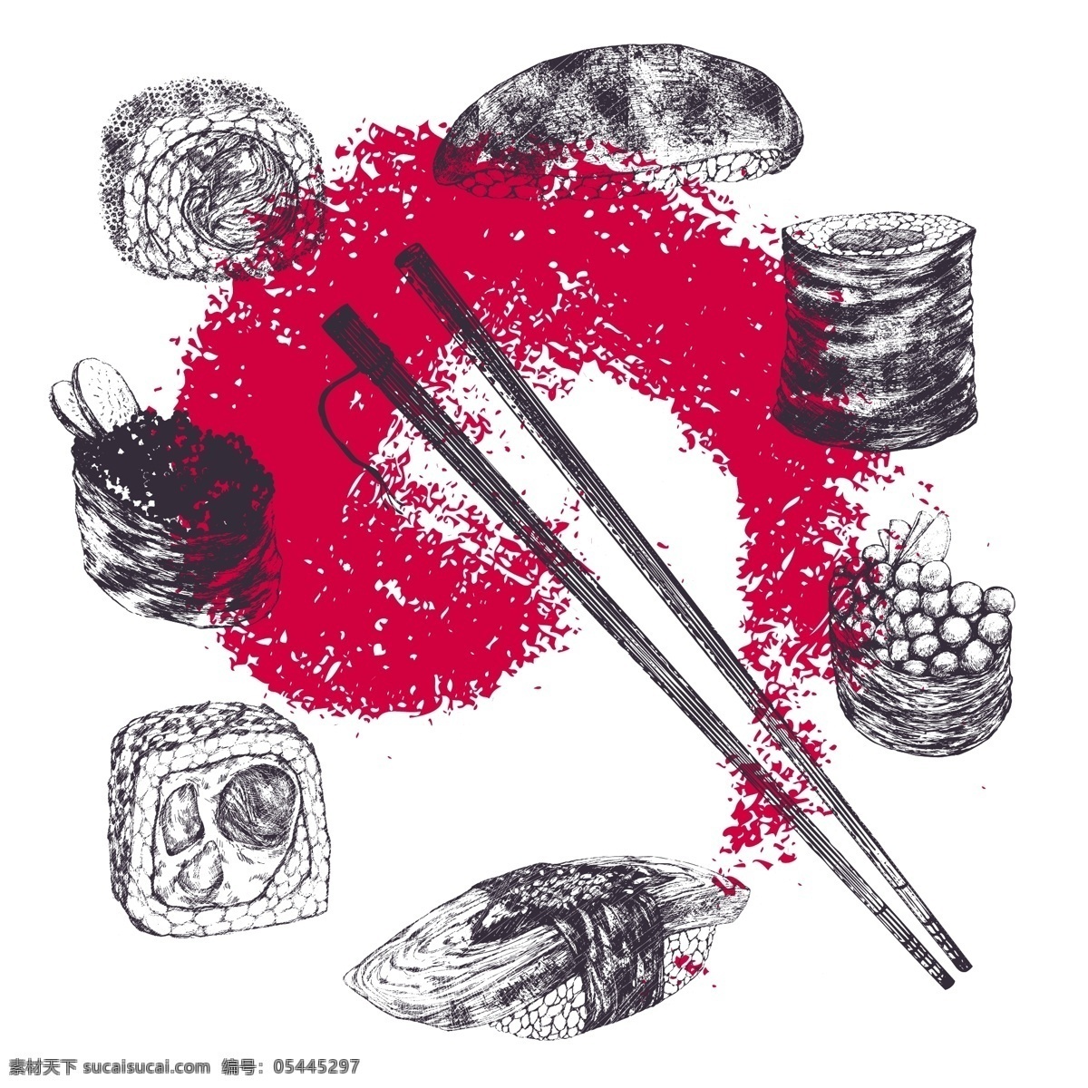 寿司插画合集 食品 菜单 餐厅 餐厅的菜单 米饭 日本寿司 说明 吃 东方 亚洲 菜单的餐厅 餐 日本料理 收集 美味 美食