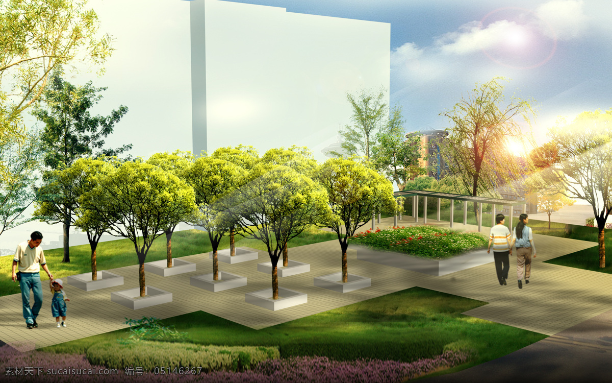 景观 绿化 效果图 绿化景观 小广场 硬化景观 原创设计 其他原创设计