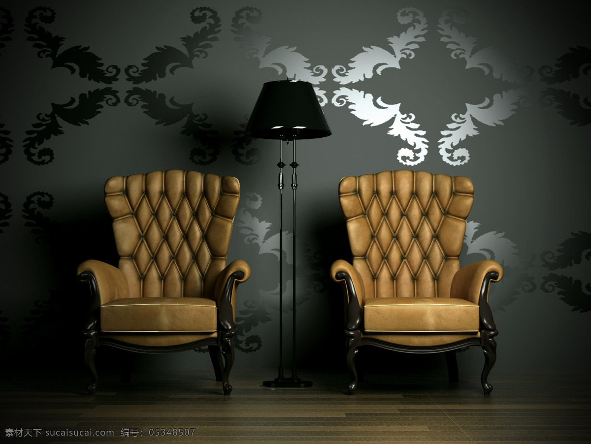 家居装饰 华丽 环境设计 室内设计 台灯 椅子 家居装饰素材