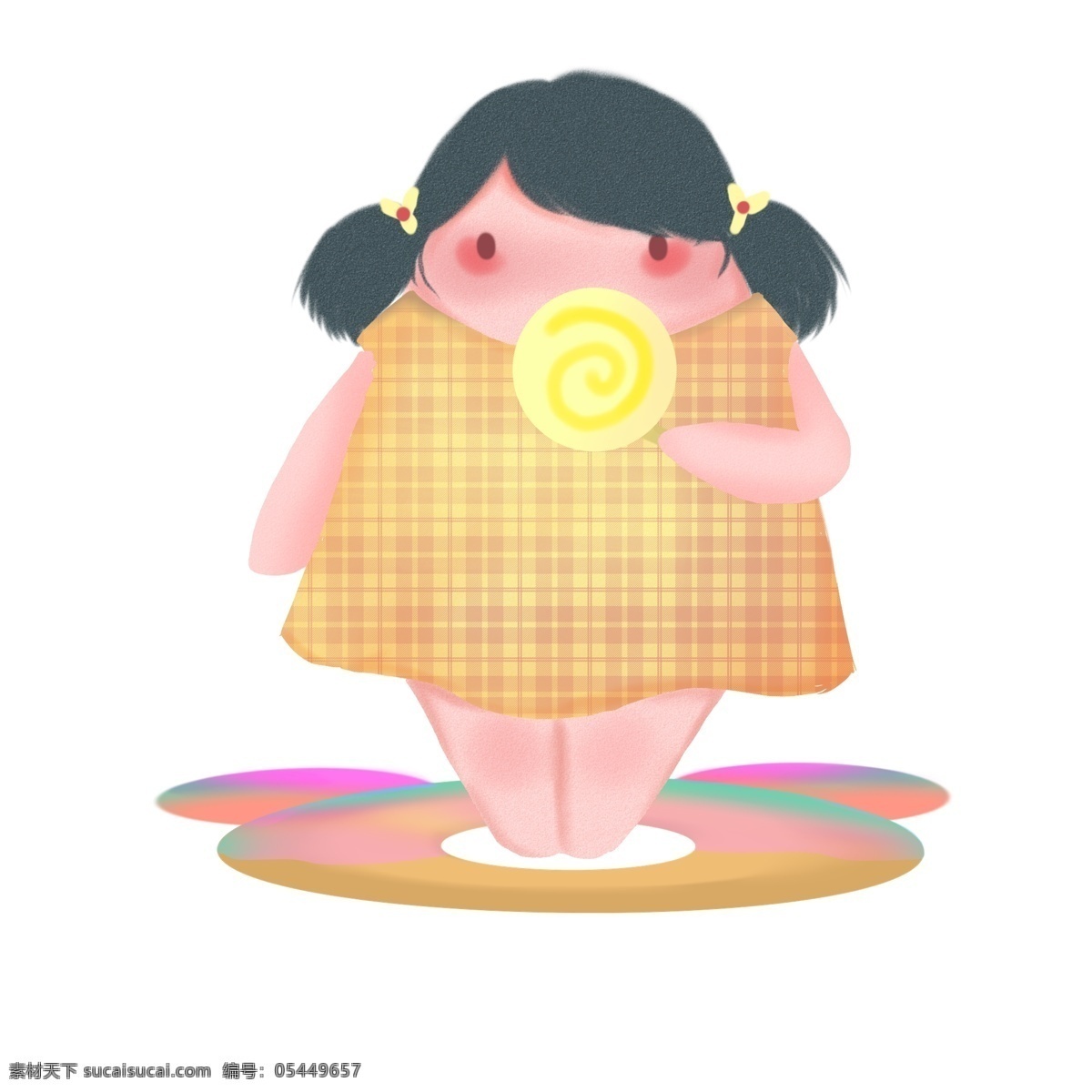 胖 女孩 可爱 插画 元素 胖子 胖子女 胖女孩 可爱女孩 贴纸元素 插画女孩 q版女孩
