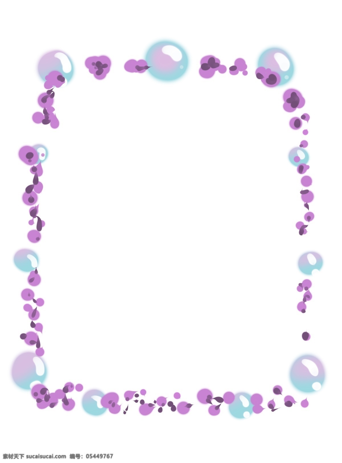紫色 泡泡 花边 边框