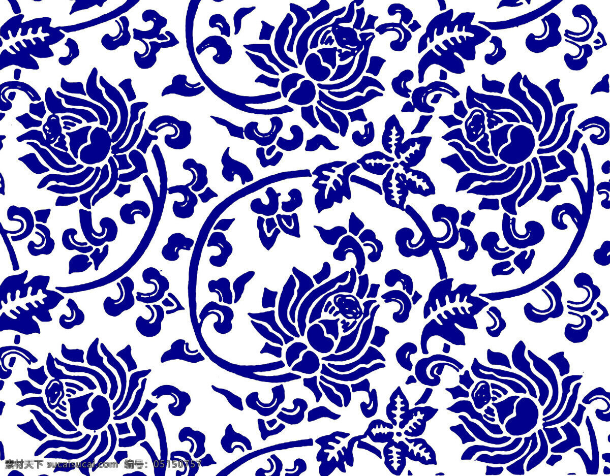 青花瓷 花朵 环境设计 青色 室内设计 贴图 家居装饰素材