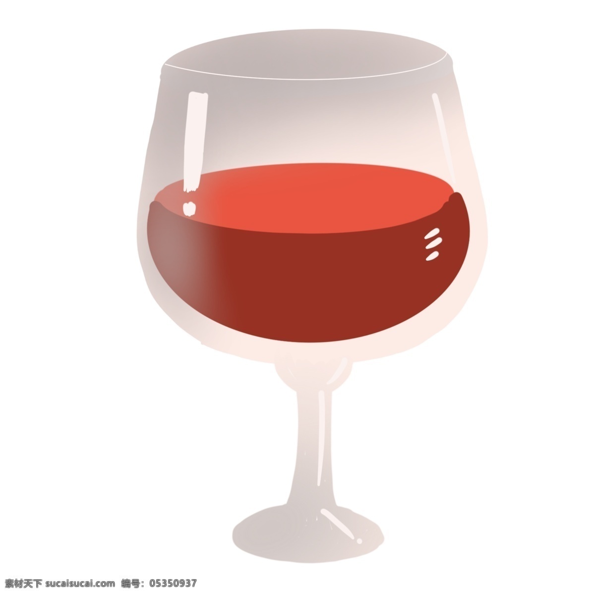 饮品饮料红酒 饮品 饮料 红酒 玻璃杯 可爱 卡通
