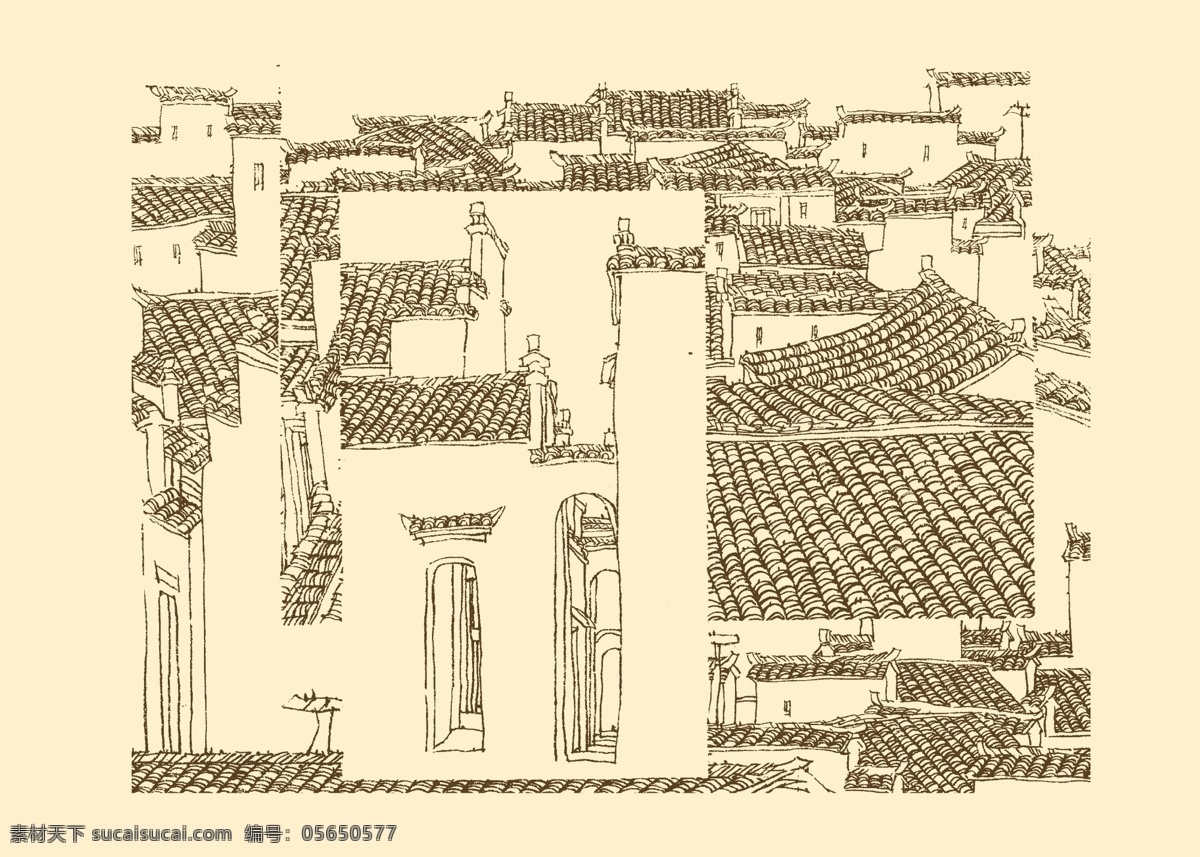 皖南古民居 白描 构图 建筑 古建筑 线描 勾勒 线条 民居 速写 钢笔画 徽派建筑 皖南 古 资料集 风景 分层 源文件
