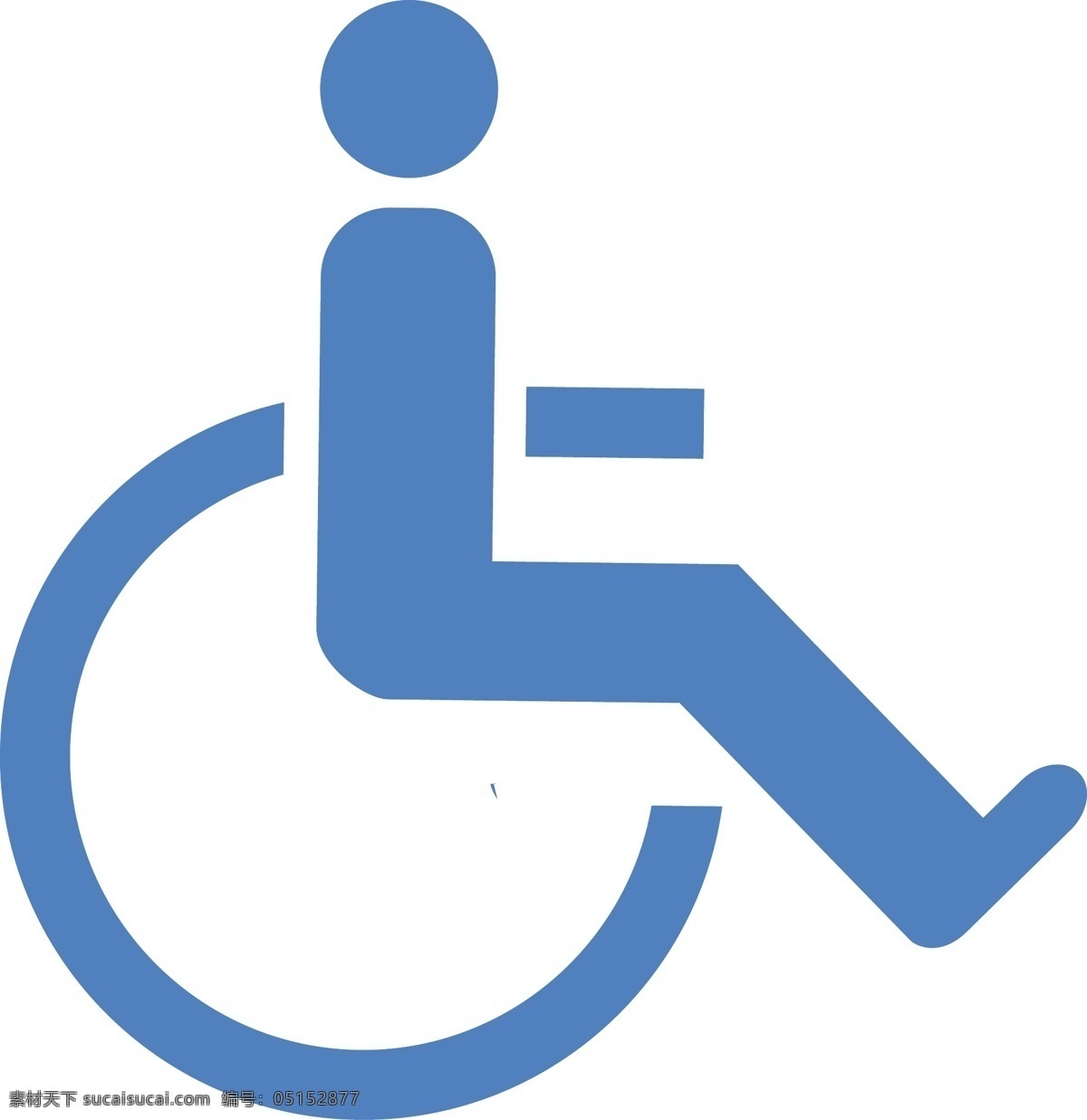 残疾人 简单 图标 白色