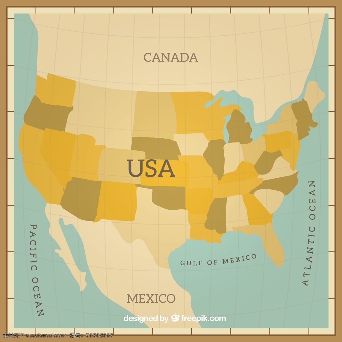 简约 美国 地图 矢量 设计素材 美国地图