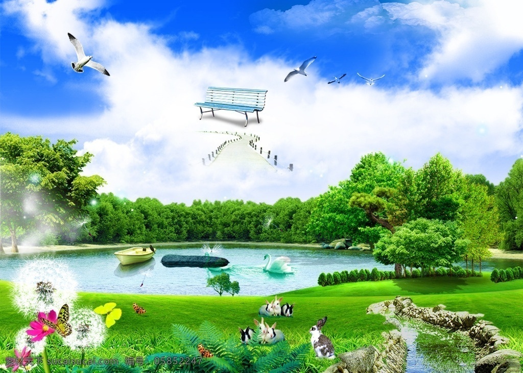 蓝天 白云 草地 雾 听风 蝴蝶 野花 鲜花 蒲公英 江中小岛 房地产素材 湖畔美景 飞鸟 海鸥 美景 湖水 远山 景色 水景 岛 树林 游艇 阳光 波斯菊 野菊花 白菊花 山水画 仙境 风景 美丽 春暖花开 世外桃园 湖畔 山湖 天湖 湖光山色 清爽 清洁 环保 大自然 分层