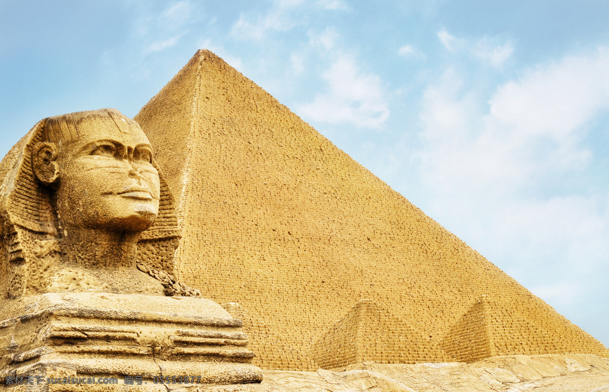金字塔 狮身人面像 埃及旅游景点 金字塔风景 美丽景色 古迹 旅游胜地 自然风景 自然景观 黄色