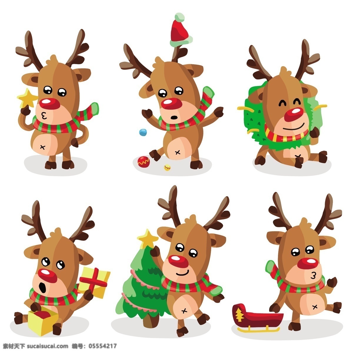 款 卡通 圣诞 麋鹿 元素 卡通麋鹿 6款麋鹿 圣诞麋鹿 圣诞元素下载 卡通圣诞元素 圣诞素材 圣诞帽 圣诞礼物 圣诞袜 节日元素 2017圣诞