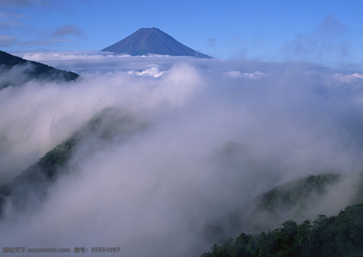 富士山 日本 雪山 旅游 国外旅游 37樱花 自然景观 自然风景 蓝色