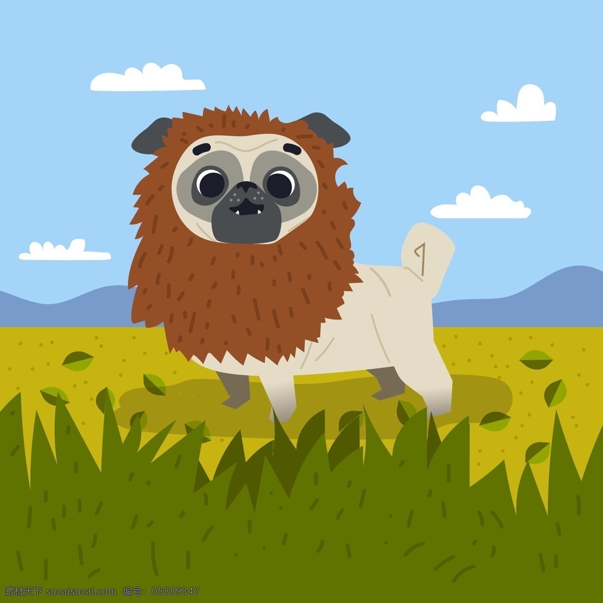 藏獒 动物 风景 搞笑 狗 卡通 可爱 可爱宠物 脸 手绘 的卡 通