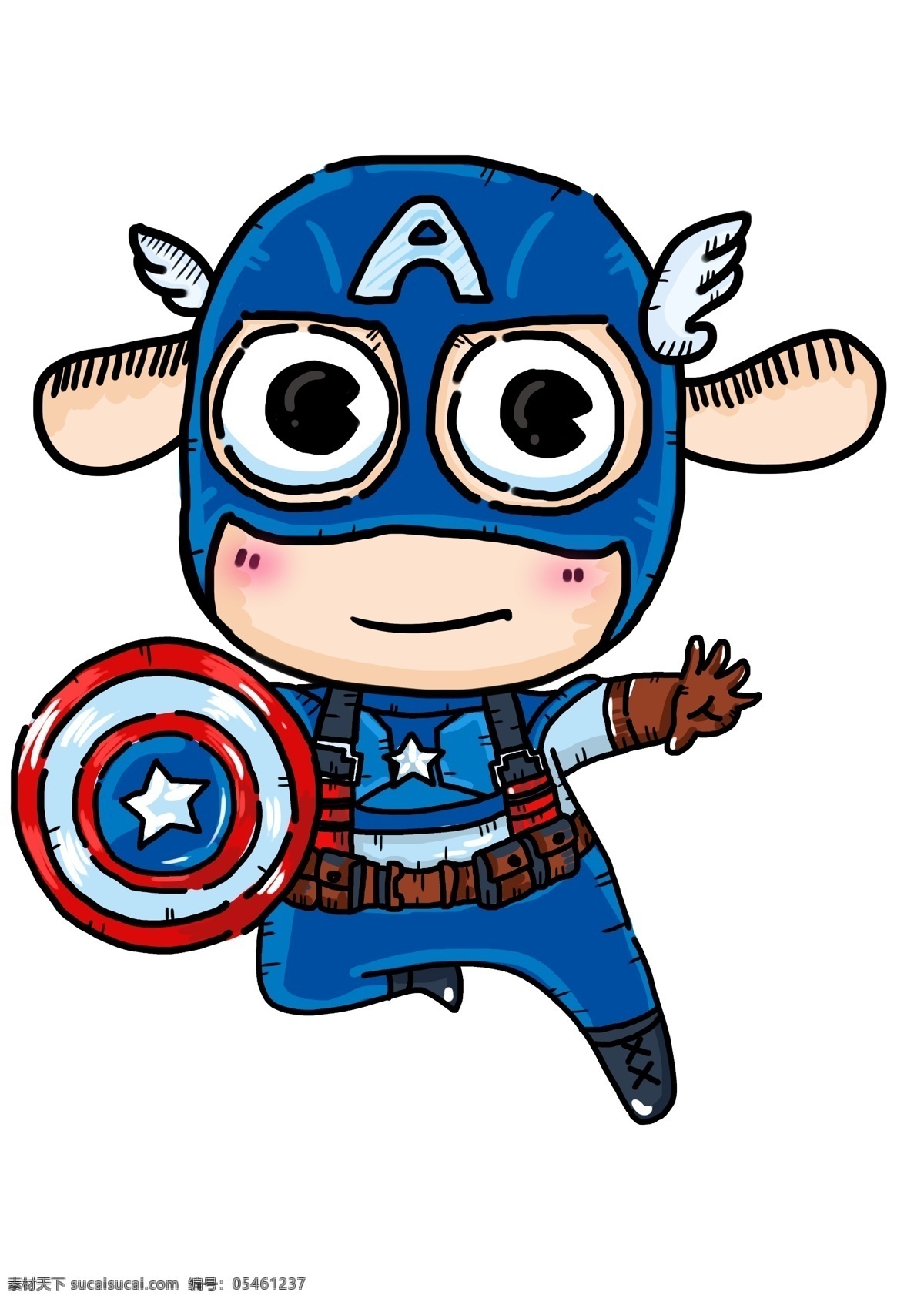美国卡通人物 美国 盾牌 超人 复仇者联盟 卡通 漫画 动漫 手绘 国旗 队长 动漫动画 动漫人物