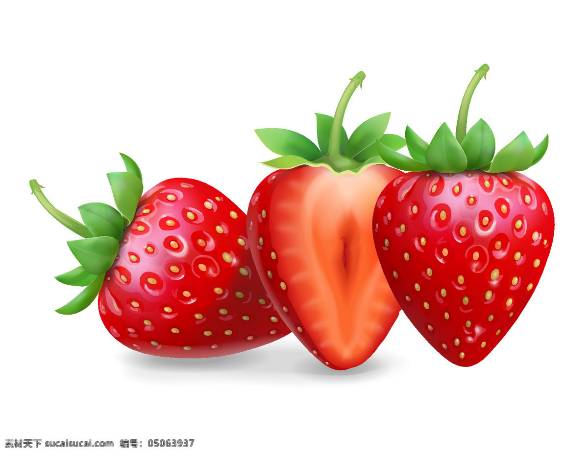矢量 红色 草莓 元素 唯美 红色草莓 ai元素 透明元素 免抠元素