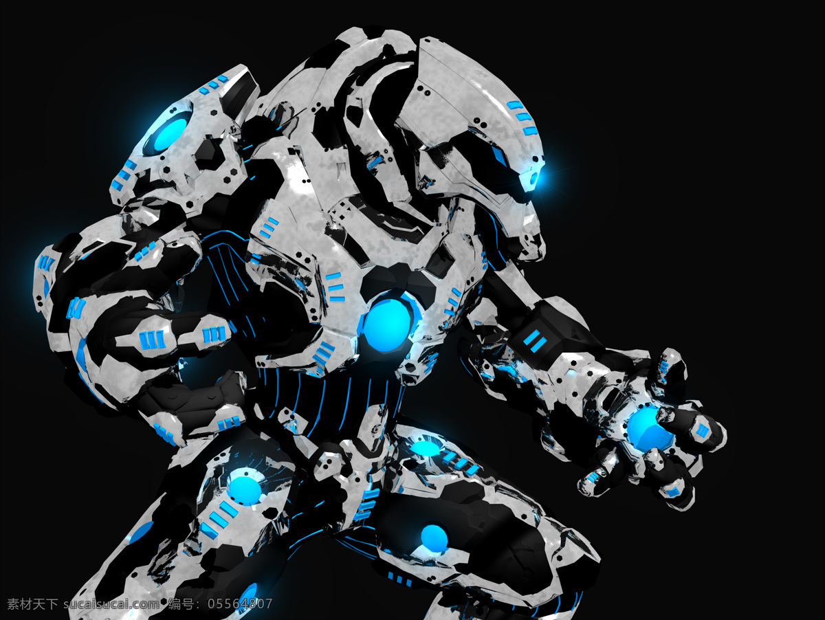 蓝色 光芒 机器人 未来科技 机器人图片 通讯网络 现代科技 其他类别 黑色