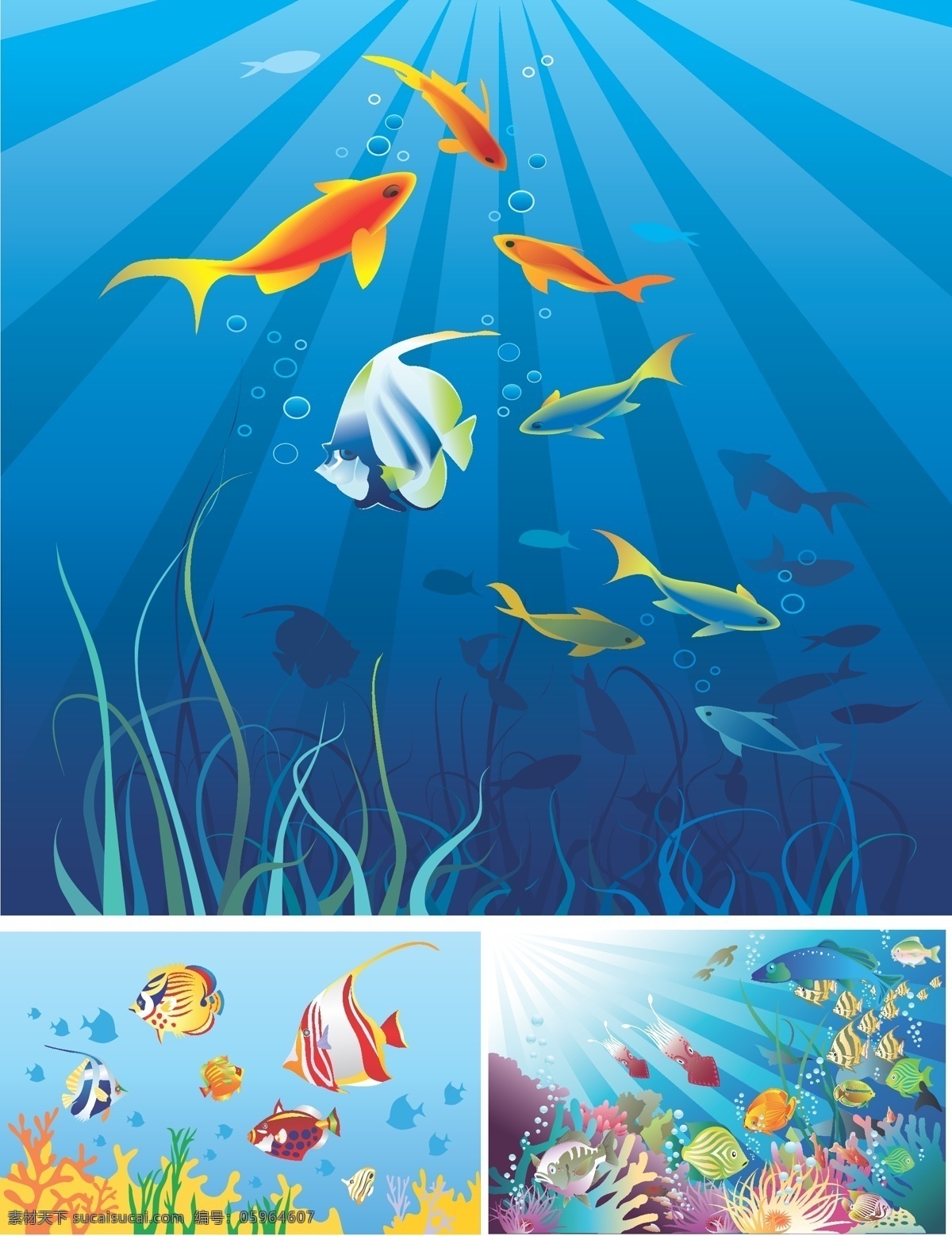矢量 卡通 海洋 场景 海洋动物 海洋鱼类 卡通的海洋 海洋场景 卡通漫画海上 动物 可爱 卡通漫画 矢量图 其他矢量图