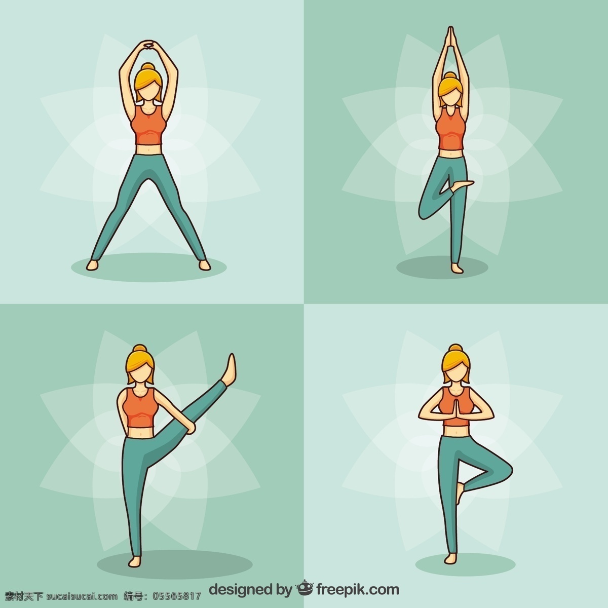 手 拉 女人 做 瑜伽 姿势 一方面 健康 手绘 可爱的人 颜色 图画 和平 运动 平衡 心态 人的身体 放松 生活方式 绘制草图 草图 绿色