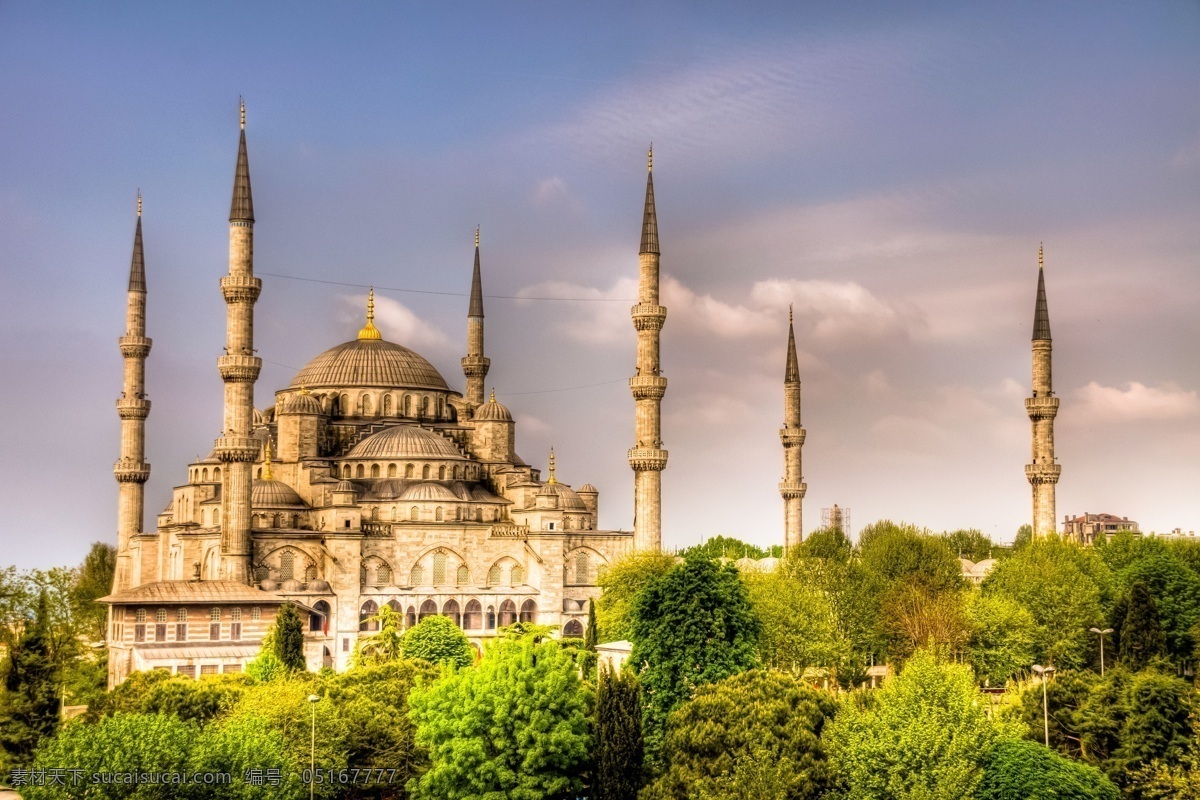 清真寺 苏丹 艾哈迈德 伊斯坦布尔 建筑 世界著名建筑 教堂 壮观 景观 风光 城市 森林 尖塔 建筑摄影 建筑园林