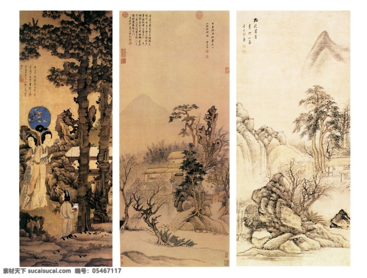 中国名画素材 山水画 绘画 手绘 艺术 图画 绘图 书法 文化艺术 绘画书法 中国美术素材
