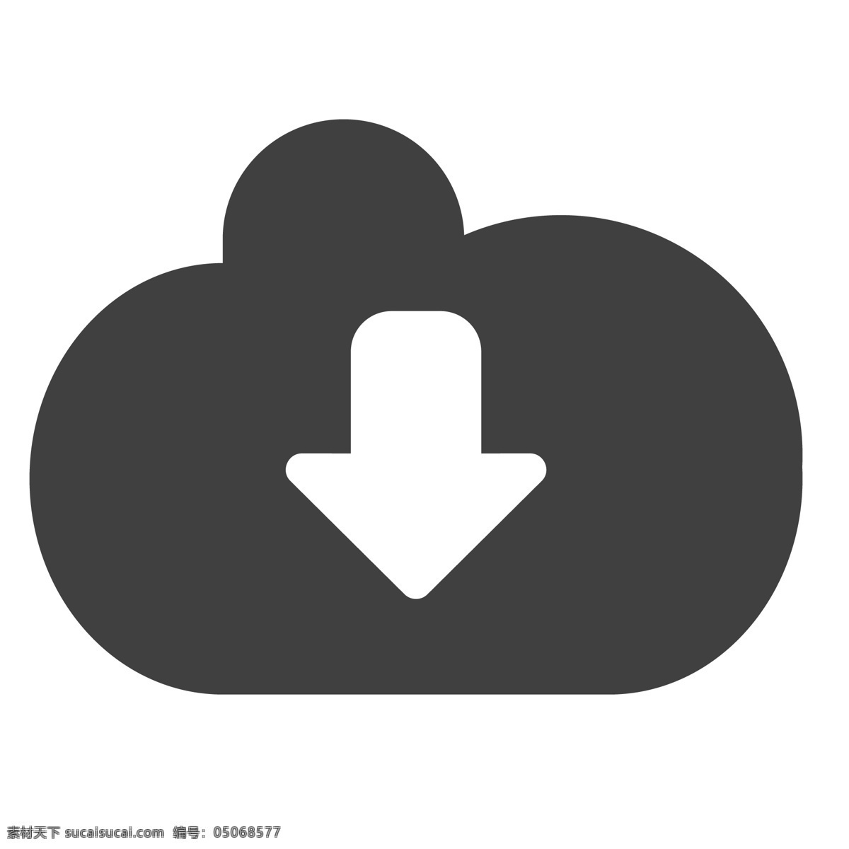 云下载图标 箭头 云下载 卡通 生活图标 卡通图标 黑色的图标 手机图标 智能图标设计