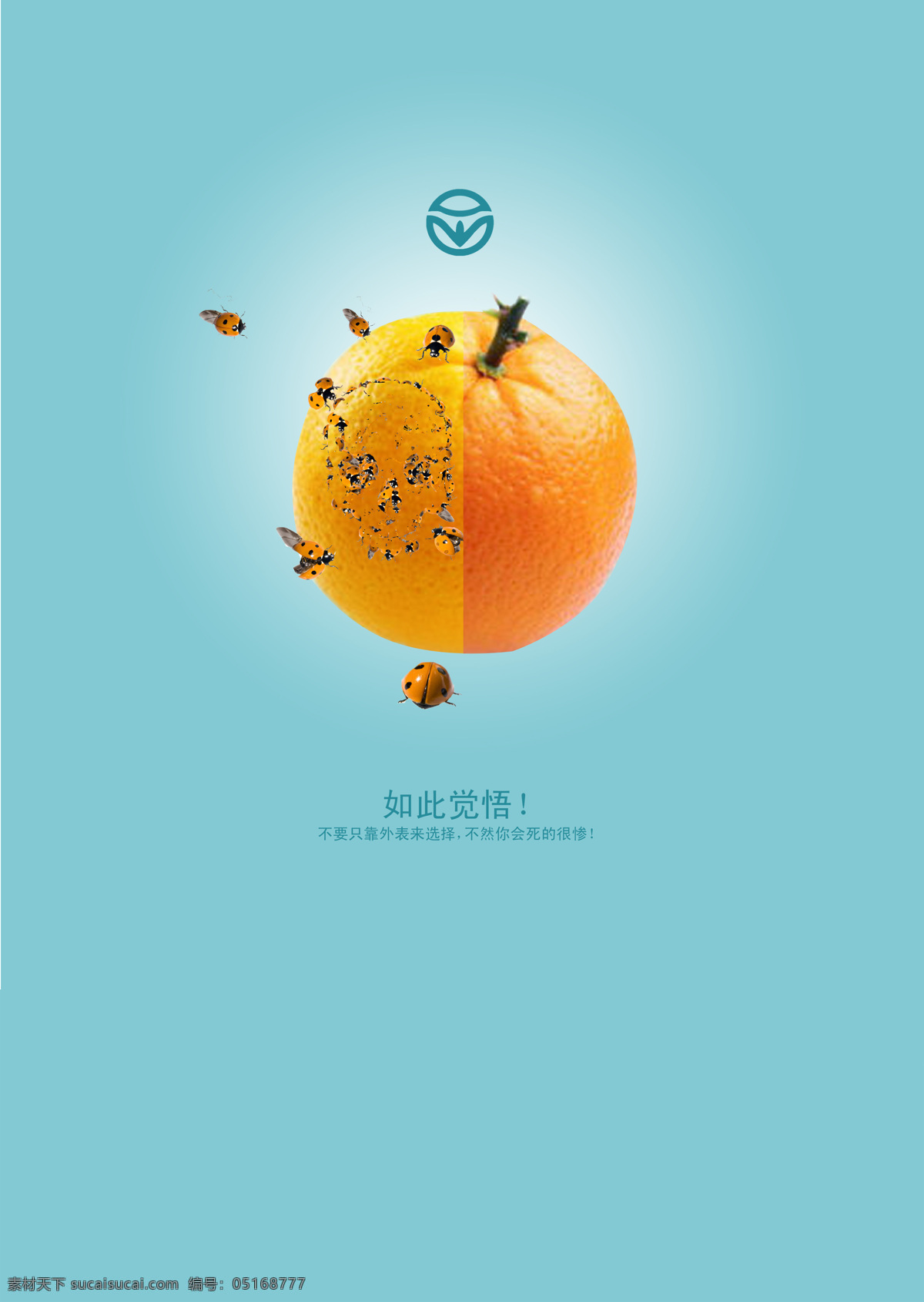 公益 广告 系列 橙子 蓝色底 绿色 绿色食品 瓢虫 食品 公益广告系列 招贴设计 展板 公益展板设计